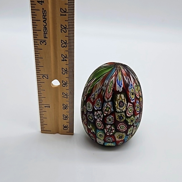 art glass millefiori egg paperweight unsigned - Picture 8 of 9
